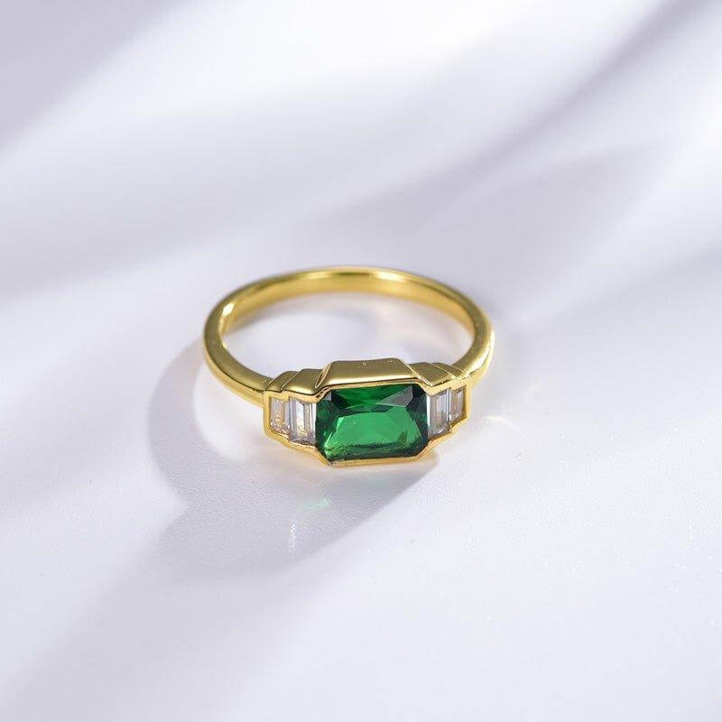 Nature Emerald Green Chlorospinel Engagement Ring - Trendolla Jewelry